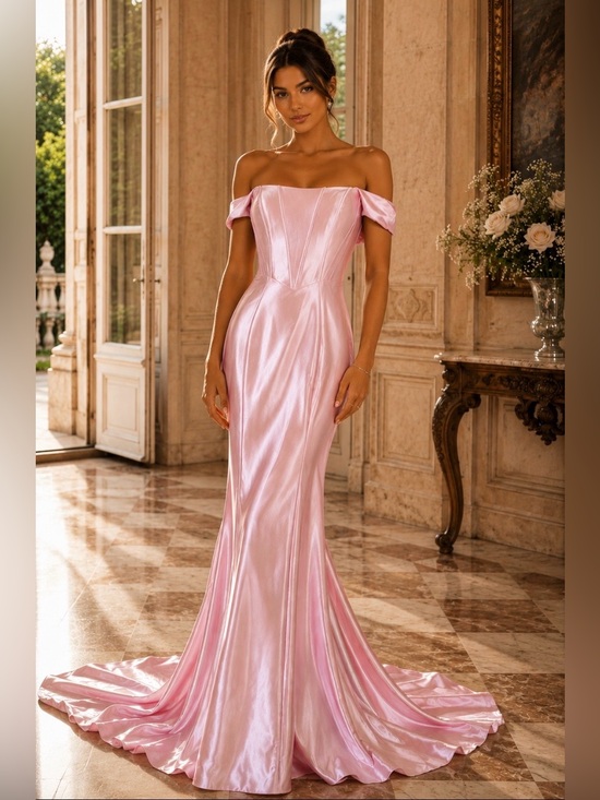 Sophia Thomas Dresses & Skirts - Pink Satin Mermaid Evening Dress